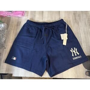Fear Of Gods Essentials X MLB NYY New York Yankees Sweat Shorts Blue Men’s Large